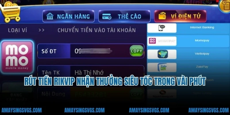 Rút Tiền Rikvip Nhận Thưởng Siêu Tốc Trong Vài Phút